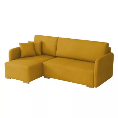Rohová sedačka na každodenní spaní LUIKA - hořčicová