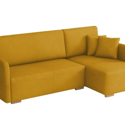 Rohová sedačka na každodenní spaní LUIKA - hořčicová