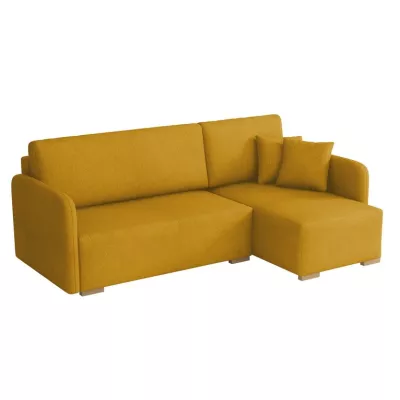 Rohová sedačka na každodenní spaní LUIKA - hořčicová