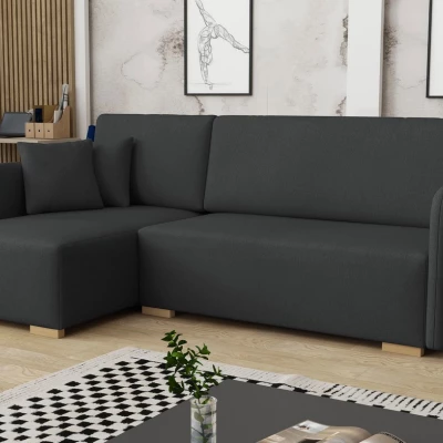Rohová sedačka na každodenní spaní LUIKA - černá