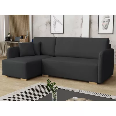 Rohová sedačka na každodenní spaní LUIKA - černá