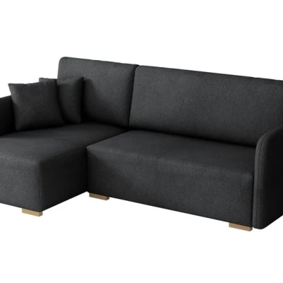 Rohová sedačka na každodenní spaní LUIKA - černá
