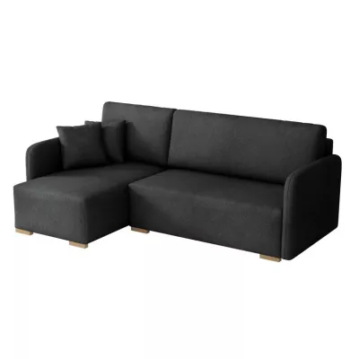 Rohová sedačka na každodenní spaní LUIKA - černá