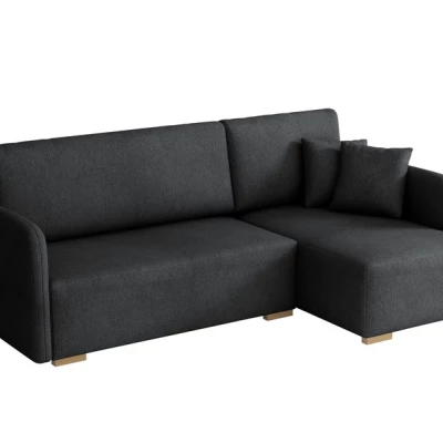 Rohová sedačka na každodenní spaní LUIKA - černá