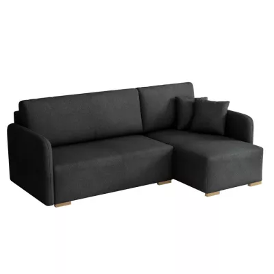 Rohová sedačka na každodenní spaní LUIKA - černá