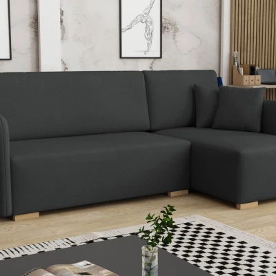 Rohová sedačka na každodenní spaní LUIKA - černá