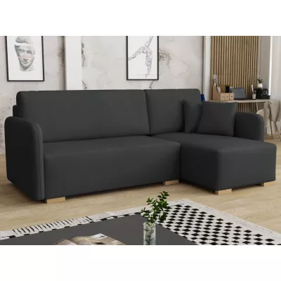 Rohová sedačka na každodenní spaní LUIKA - černá