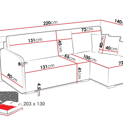 Rohová sedačka na každodenní spaní LUIKA - béžovohnědá