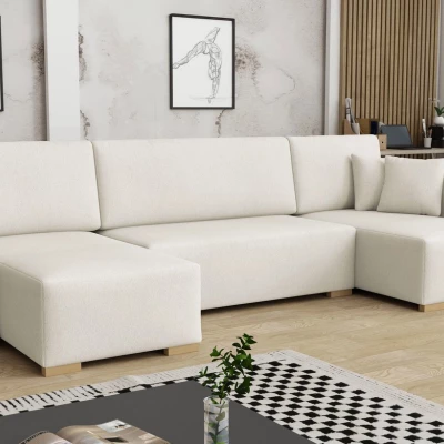 Sedačka do U na každodenní spaní LUIKA - špinavá bílá