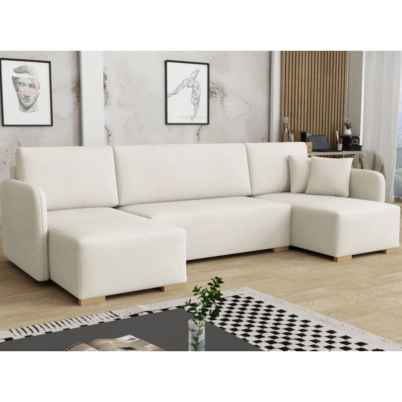 Sedačka do U na každodenní spaní LUIKA - špinavá bílá