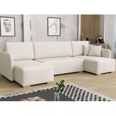 Sedačka do U na každodenní spaní LUIKA - špinavá bílá