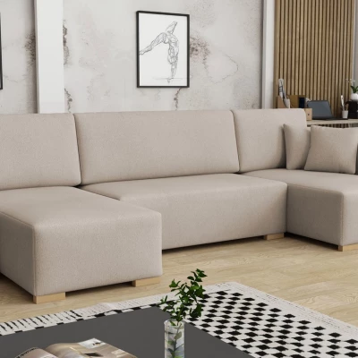 Sedačka do U na každodenní spaní LUIKA - béžovohnědá