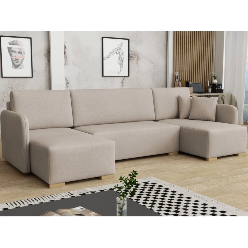 Sedačka do U na každodenní spaní LUIKA - béžovohnědá