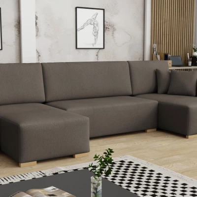 Sedačka do U na každodenní spaní LUIKA - šedá