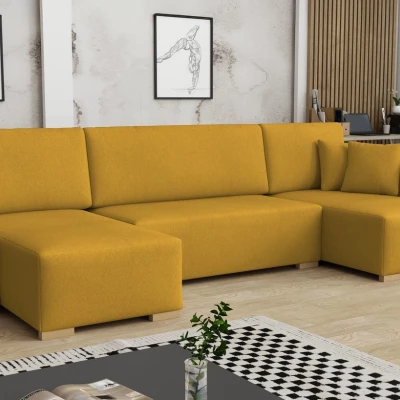 Sedačka do U na každodenní spaní LUIKA - hořčicová