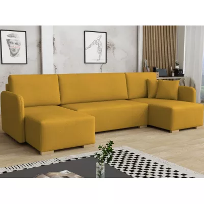 Sedačka do U na každodenní spaní LUIKA - hořčicová