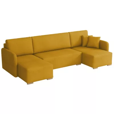 Sedačka do U na každodenní spaní LUIKA - hořčicová