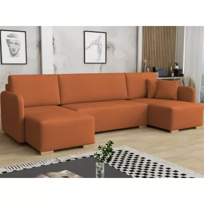 Sedačka do U na každodenní spaní LUIKA - cihlová