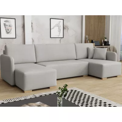 Sedačka do U na každodenní spaní LUIKA - světlá šedá