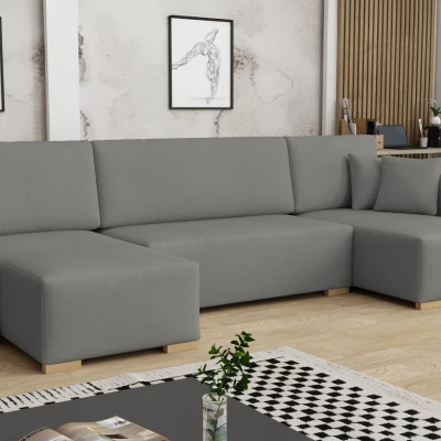 Sedačka do U na každodenní spaní LUIKA - tmavá šedá