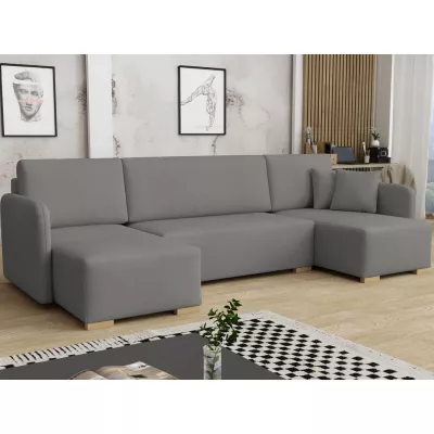 Sedačka do U na každodenní spaní LUIKA - tmavá šedá