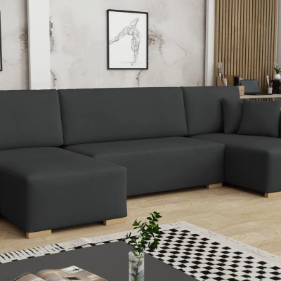 Sedačka do U na každodenní spaní LUIKA - černá