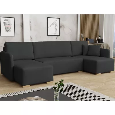 Sedačka do U na každodenní spaní LUIKA - černá