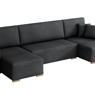 Sedačka do U na každodenní spaní LUIKA - černá