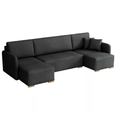 Sedačka do U na každodenní spaní LUIKA - černá