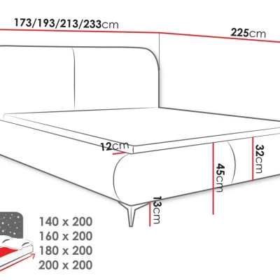 Postel s úložným prostorem 140x200 VLADA - mátová