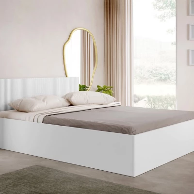 Manželská postel s úložným prostorem 160x200 TABORO - bílá