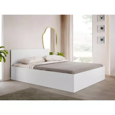 Manželská postel s úložným prostorem 160x200 TABORO - bílá