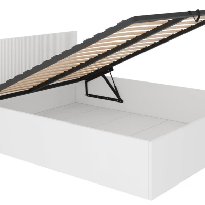 Manželská postel s úložným prostorem 160x200 TABORO - bílá