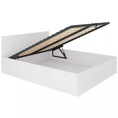 Manželská postel s úložným prostorem 160x200 TABORO - bílá