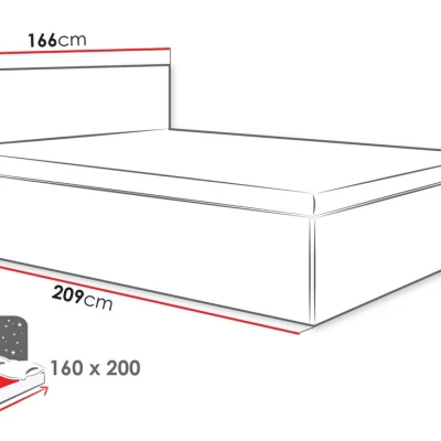 Manželská postel s úložným prostorem 160x200 TABORO - bílá