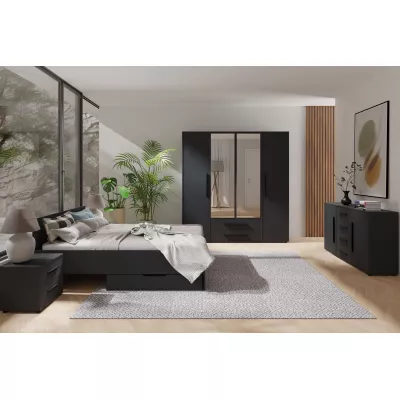 Manželská postel 160x200 ANDELINA - černá matná