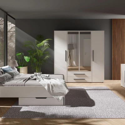 Manželská postel 160x200 ANDELINA - bílá matná