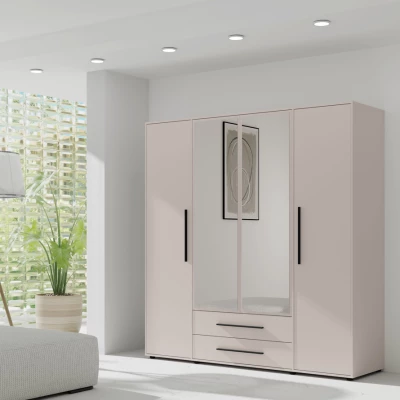 Šatní skříň se zrcadlem 198 cm ANDELINA - kašmír