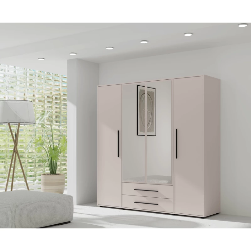 Šatní skříň se zrcadlem 198 cm ANDELINA - kašmír