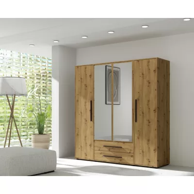 Šatní skříň se zrcadlem 198 cm ANDELINA - dub artisan
