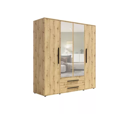 Šatní skříň se zrcadlem 198 cm ANDELINA - dub artisan
