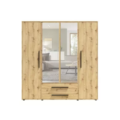 Šatní skříň se zrcadlem 198 cm ANDELINA - dub artisan