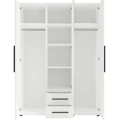 Kombinovaná šatní skříň 150 cm ANDELINA - bílá matná