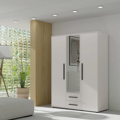 Kombinovaná šatní skříň 150 cm ANDELINA - bílá matná