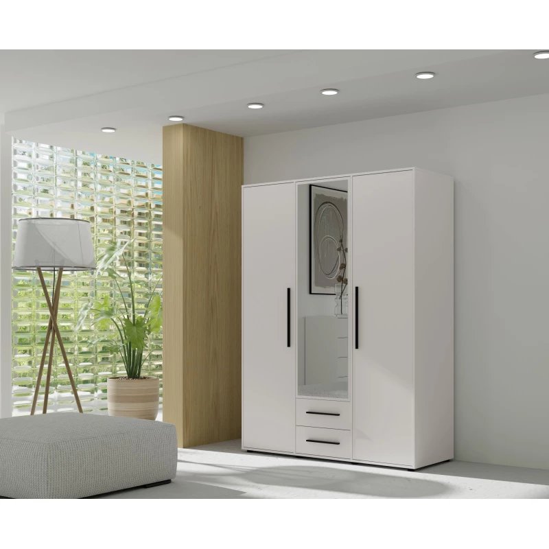 Kombinovaná šatní skříň 150 cm ANDELINA - bílá matná