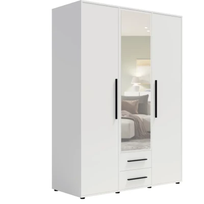 Kombinovaná šatní skříň 150 cm ANDELINA - bílá matná