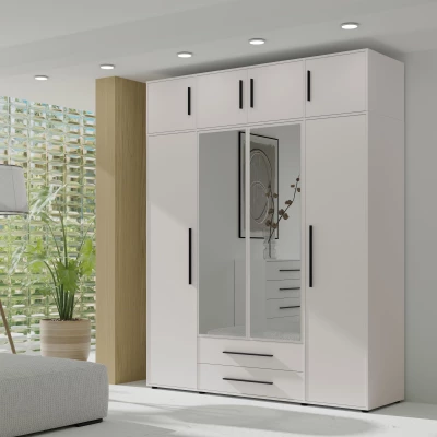 Nástavba na šatní skříň 198 cm ANDELINA - bílá matná