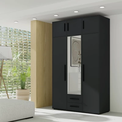 Nástavba na šatní skříň 150 cm ANDELINA - černá matná