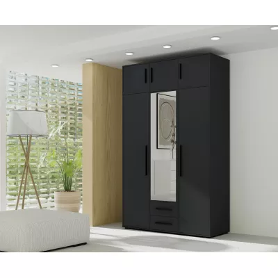 Nástavba na šatní skříň 150 cm ANDELINA - černá matná