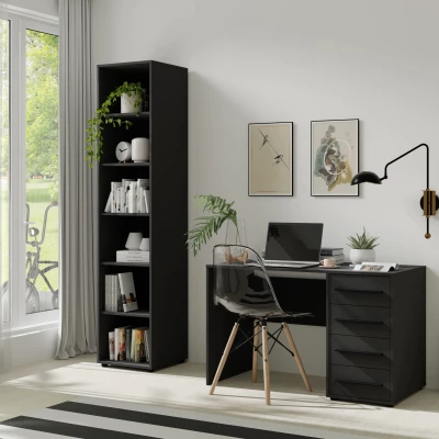 Policový regál ANDELINA - černý mat